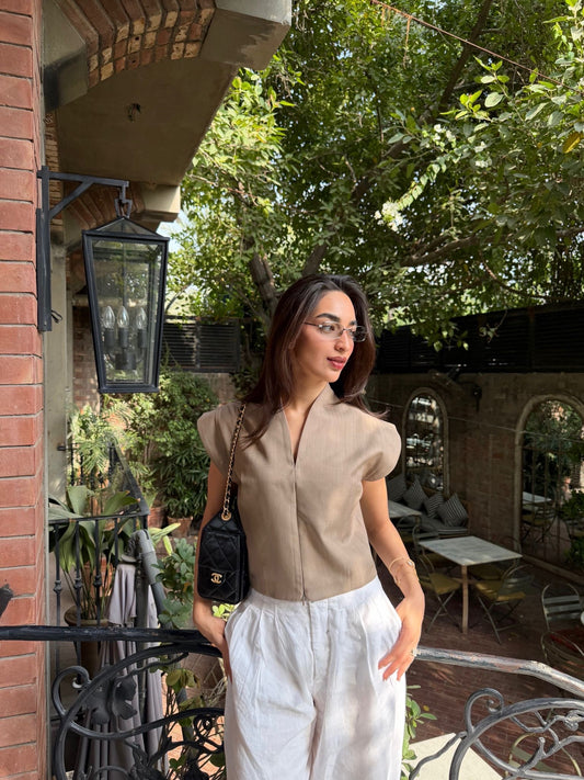 Koa Sleeveless Zip Up Top