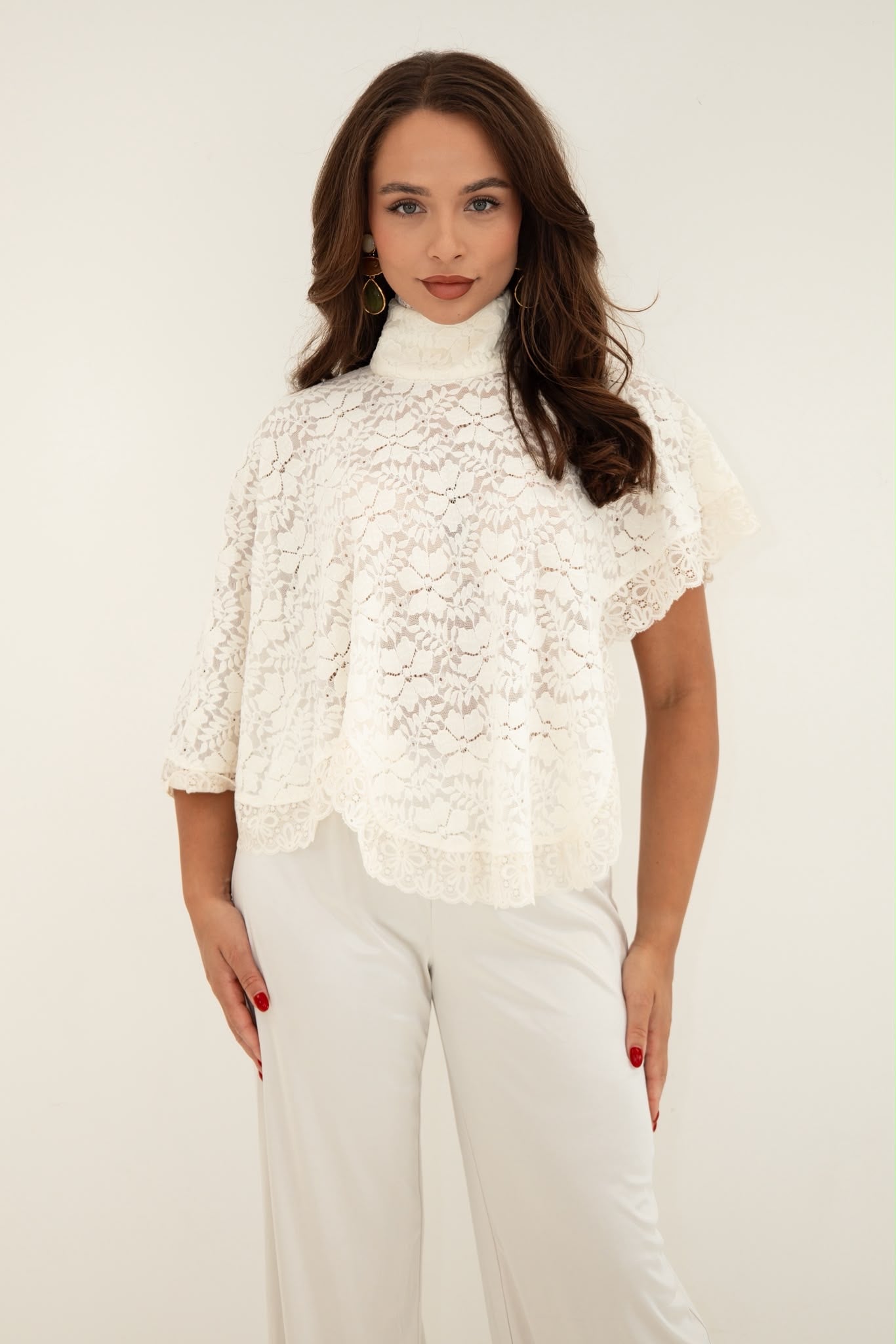 Yazmine Lace Cape Top