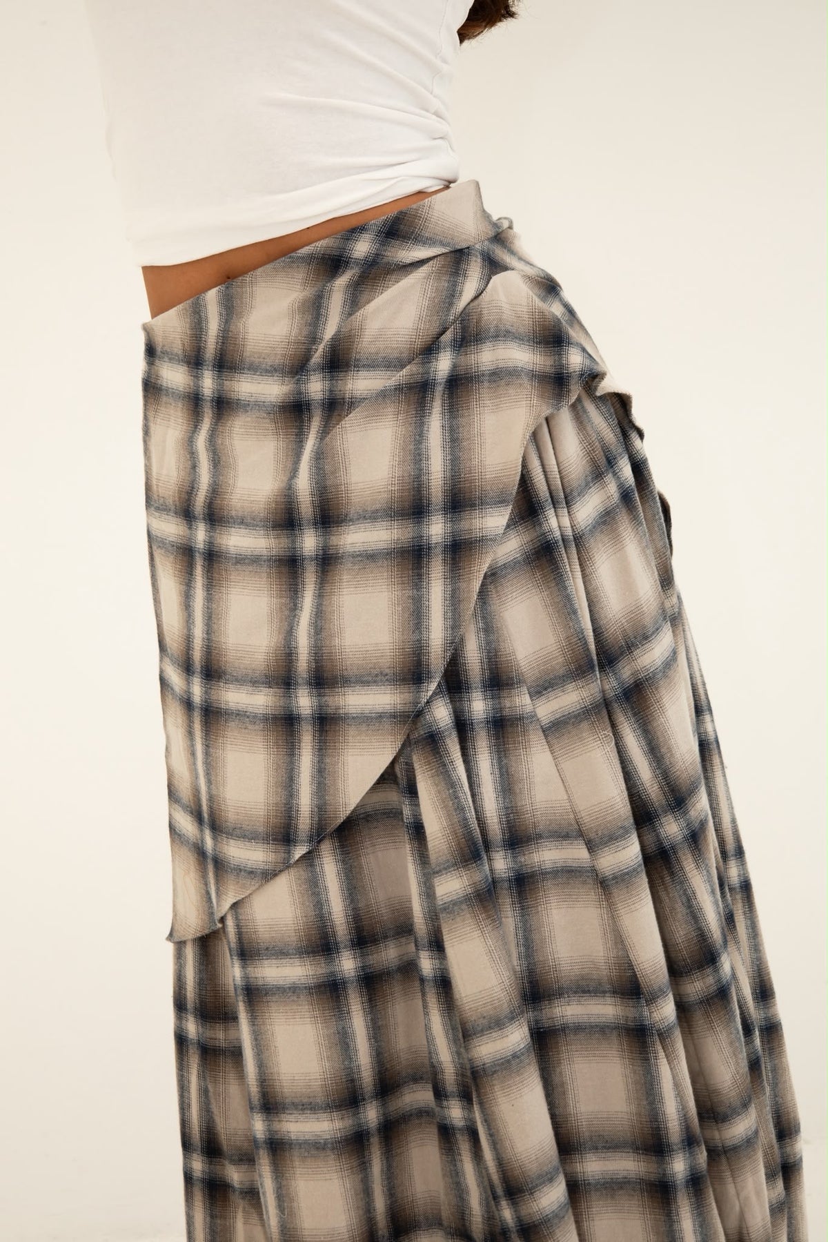 Mira Checked Maxi Skirt