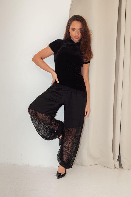 Sela Velvet Qipao Top